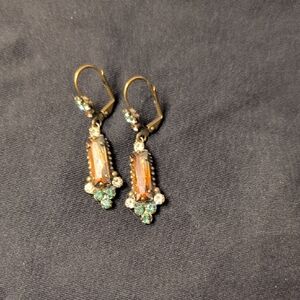 Sorrelli Gold and Green Crystal Earrings